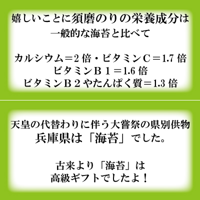 須磨のりの栄養は高くギフトとしての価値も高い