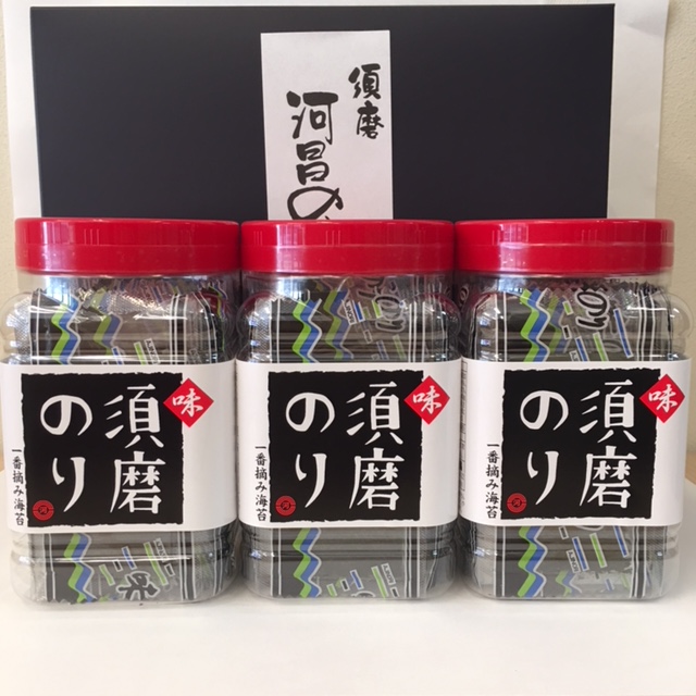 小分けパック（束もの）がお弁当に便利！16束角ペット入り味付須磨のり３本箱詰め《60》N