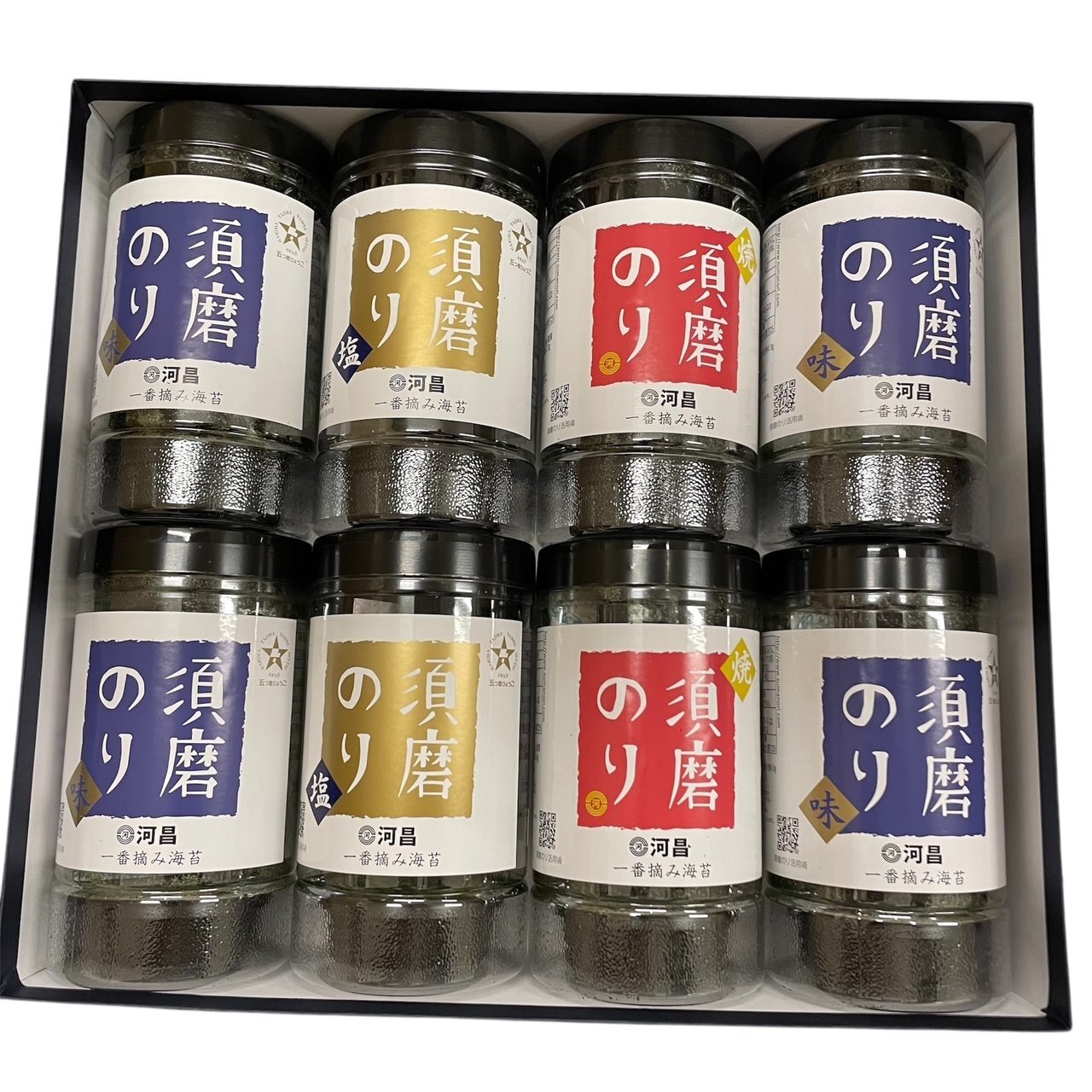 卓上型須磨のり【味・焼・塩　3種から8本選べる】８本化粧箱詰め合わせ